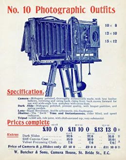 No 10 three sizes of Plates Photographic Camera Outfit