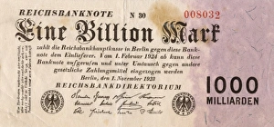 1000000000000 Mark note 1000000000000 Mark note