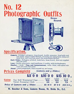 Sizes Prints: No 12 three sizes of Plates Photographic Camera Outfit