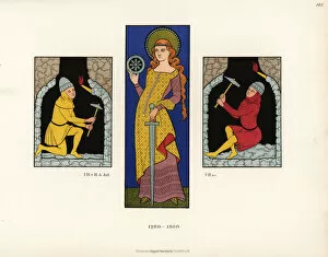 Images Dated 24th May 2019: 13th century figures from stained-glass windows, Freiburg