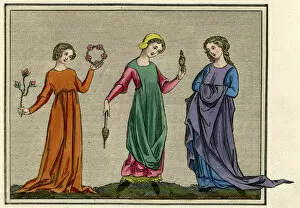 Images Dated 19th January 2017: 13th century young women
