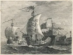 Vessels Prints: 14th C Sailing Vessels
