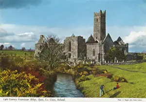 Clare Prints: 14th Century Franciscan Abbey, Quin, County Clare Ireland