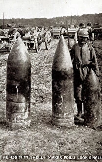 Munitions Collection: The 155mm shell makes French soldier look small, WW1