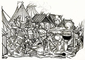 Images Dated 13th February 2019: 15th century German military camp scene