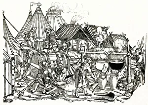 Images Dated 13th February 2019: 15th century German military camp scene