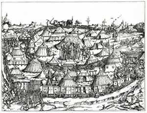 15th century German military camp scene
