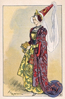 Houppelande Collection: 15th Century Lady