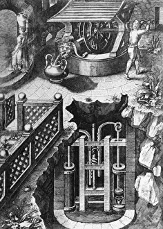 Hydraulic Prints: 16th century well incorporating a pump