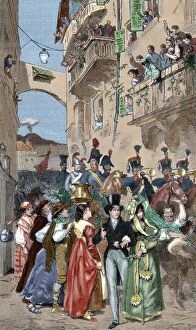 1820 Revolution. Naples. The Austrian troops arriving in Nap