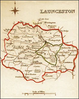 1832 Prints: 1832 Victorian Map of Launceston