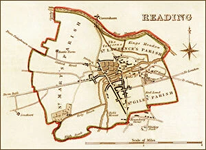 Images Dated 30th July 2011: 1832 Victorian Map of Reading