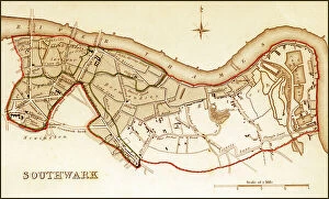 Parliamentary Collection: 1832 Victorian Map of Southwark