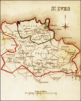 Boroughs Prints: 1832 Victorian Map of St. Ives