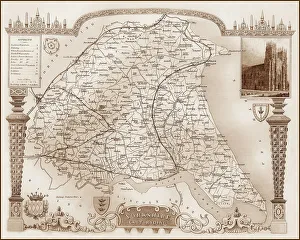 Filey Prints: 1840s Victorian Map of East Riding of Yorkshire