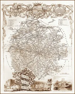 Images Dated 16th August 2011: 1840s Victorian Map of Herefordshire