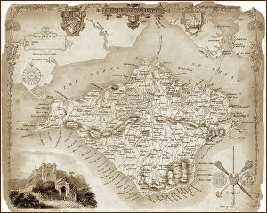 Images Dated 16th August 2011: 1840s Victorian Map of Isle Of Wight