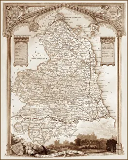 Images Dated 16th August 2011: 1840s Victorian Map of Northumberland
