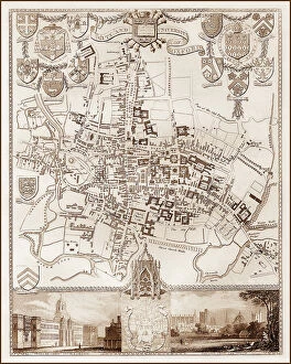 Images Dated 16th August 2011: 1840s Victorian Map of Oxford