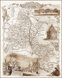 Images Dated 16th August 2011: 1840s Victorian Map of Oxfordshire