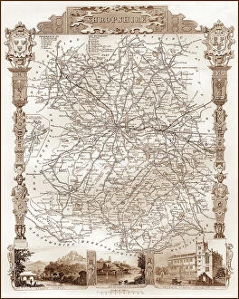 Images Dated 16th August 2011: 1840s Victorian Map of Shropshire
