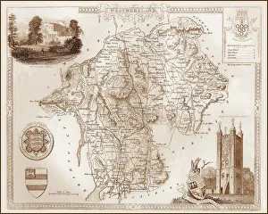 Kendal Prints: 1840s Victorian Map of Westmorland