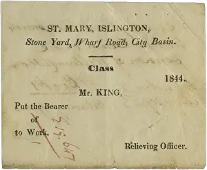 Relieving Prints: 1844 poor relief work ticket
