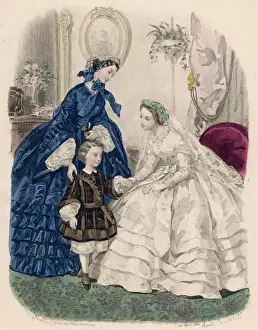 Flounces Prints: 1860 Wedding Dress & Boy