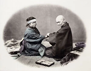 Aoriental Gallery: 1860s Japan - portrait of a doctor and his patient Felice or Felix Beato