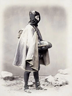Aoriental Gallery: 1860s Japan - portrait of a man in winter clothing Felice or Felix Beato