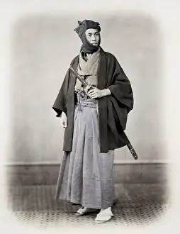1860s Japan - portrait of a man in winter clothing Felice or Felix Beato