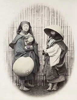 Beggars Gallery: 1860s Japan - portrait of mendicant nuns beggars Felice or Felix Beato