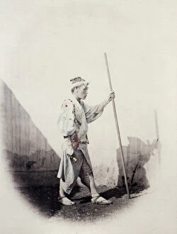 Aoriental Gallery: 1860s Japan - portrait of a pilgrim setting out for Mount Fujiyama Felice or Felix Beato