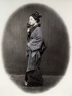 1860s Japan - portrait of a young woman Felice or Felix Beato (1832 - 29 January 1909)
