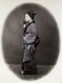 Beato Prints: 1860s Japan - portrait of a young woman Felice or Felix Beato (1832 - 29 January 1909)