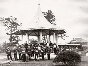Occupational Prints: 1871 Japan - the bandstand in the park Yokohama - from The Far East magazine