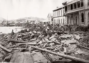 1871 Japan - the Bund at Kobe after the typhoon - from The Far East magazine