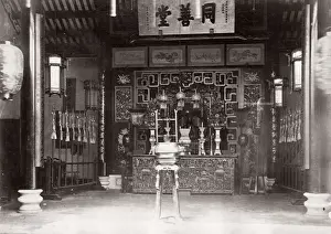 1871 Japan - interior of the Chinese Buddhist temple Yokohama - from The Far East