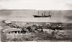 1871 Japan - Japanese steamer Osaka stranded at Noge - from The Far East magazine