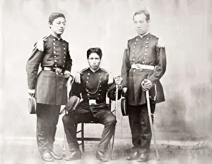Collodion Prints: 1871 Japan - officers of the new police Yokohama - from The Far East magazine