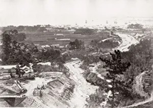 1871 Japan - view to the east of Kobe - from The Far East magazine
