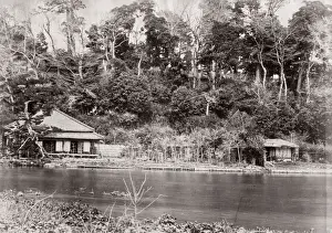 1871 Japan - view on the moat Yedo, Tokyo - from The Far East magazine