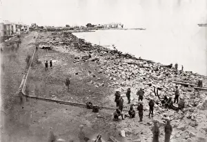 Occupational Prints: 1871 Japan - the waterfront at Kobe after the typhoon - from The Far East magazine