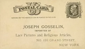 Images Dated 20th October 2020: 1883 one cent postal card for Joseph Gosselin