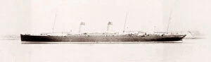 Visitors Collection: 1889 photograph - RMS Teutonic - from an album of images relating to the launch of the vessel