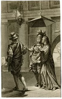 Images Dated 13th July 2016: 18th century engraving, fancy dress