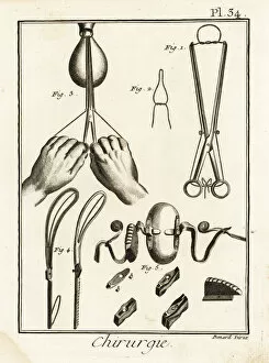 Surgeon Collection: 18th century tweezers and speculum for obstetrics