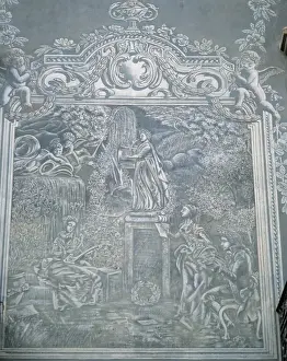 19 th century art. Masferrer house. Sgrafitto. Vic. Cataloni