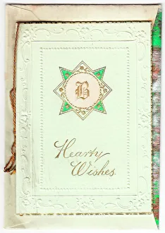 Creamy Prints: 1900s Card Greetings Greeting Design Cord Initial