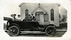 Cadillac Prints: 1913 Cadillac Vintage Car, Timber Church, Geneva, Switzerlan